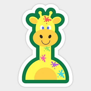 Rainbow splodge giraffe Sticker